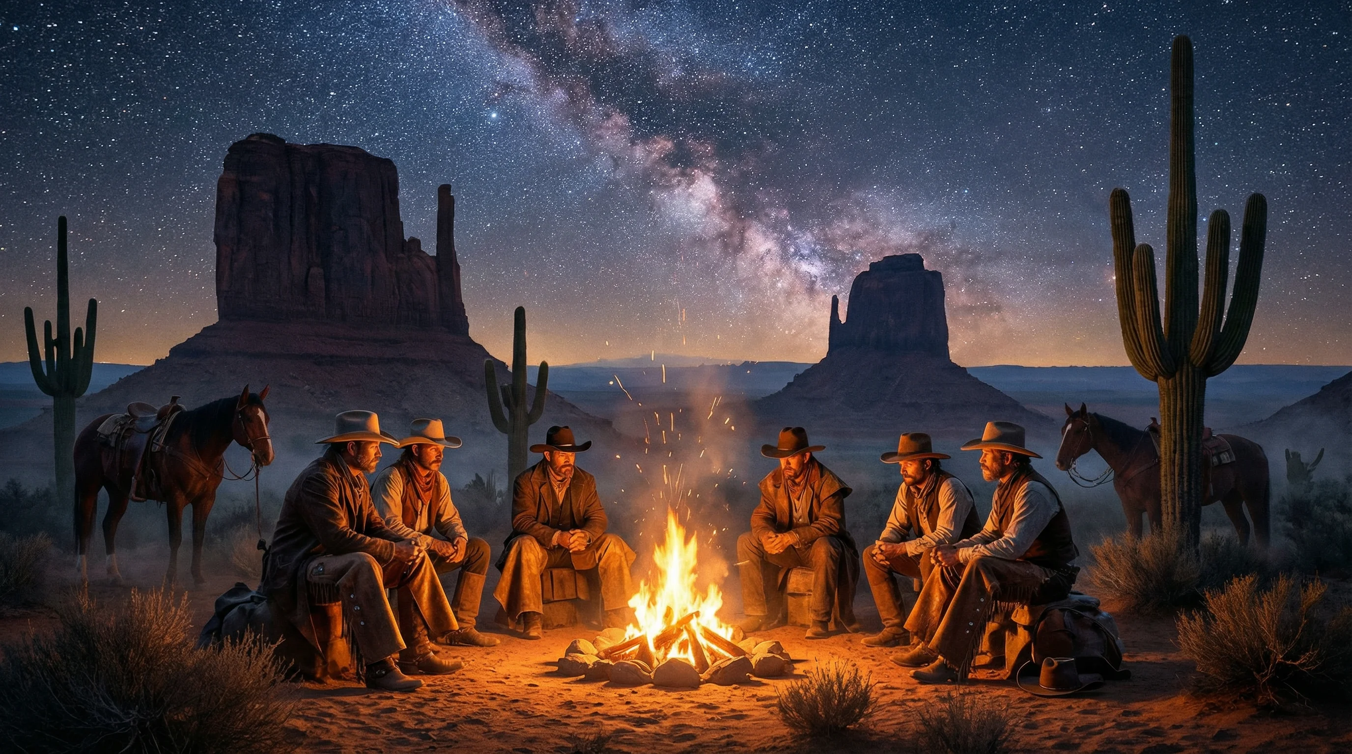 牛仔篝火夜景 - 麻将胡了模拟器 文化