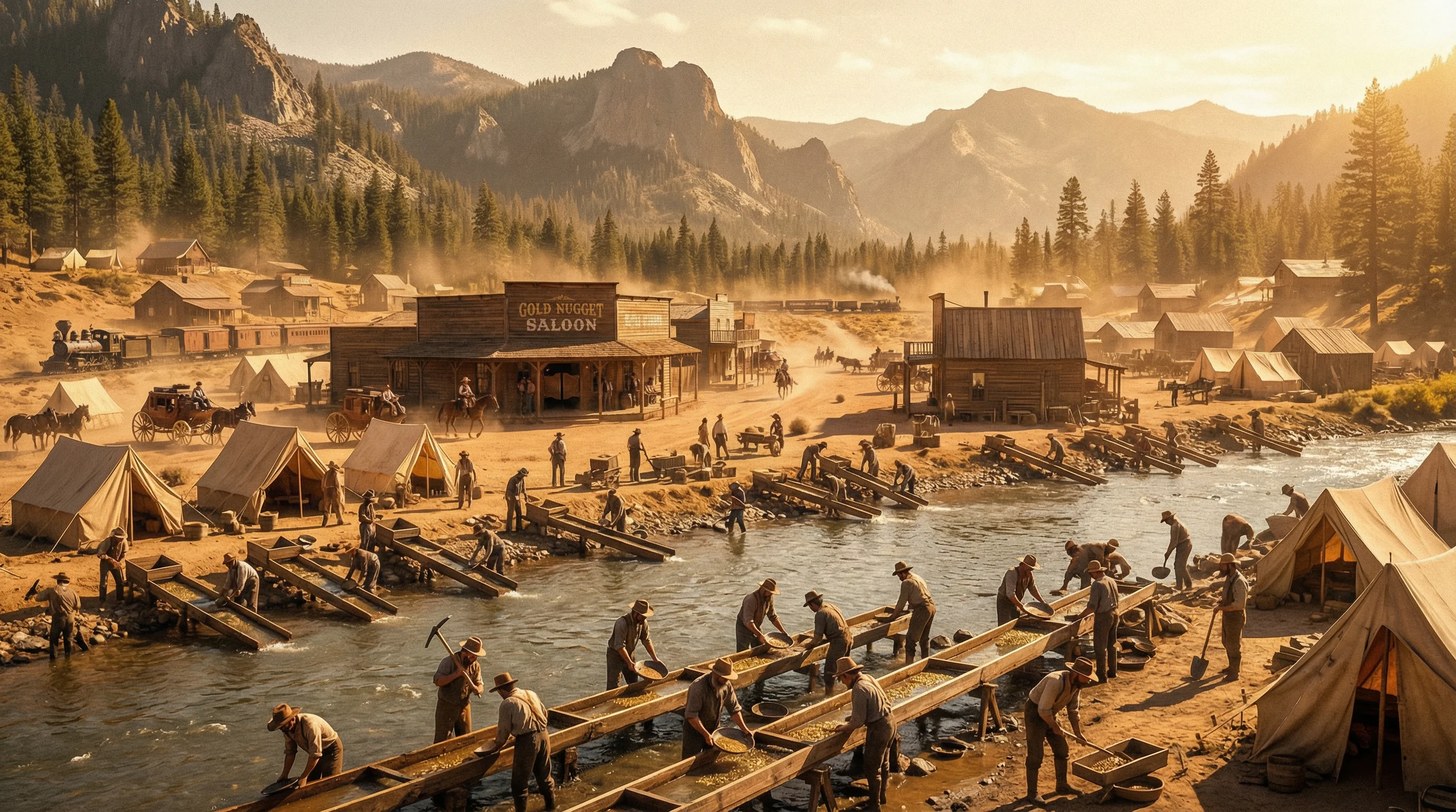 淘金热时代的矿区 - 麻将胡了模拟器 历史