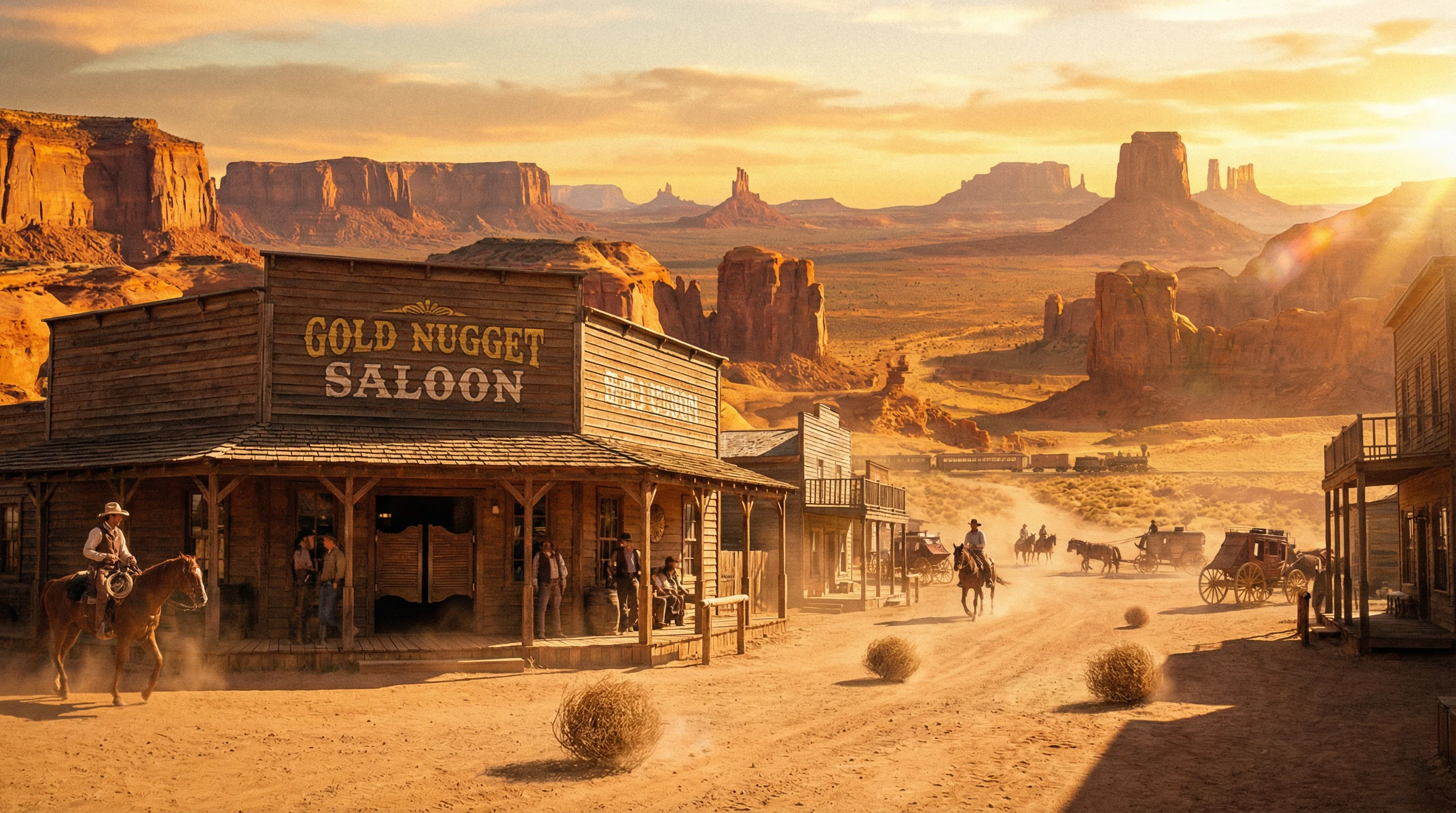 西部荒野小镇全景 - 麻将胡了模拟器 沙龙