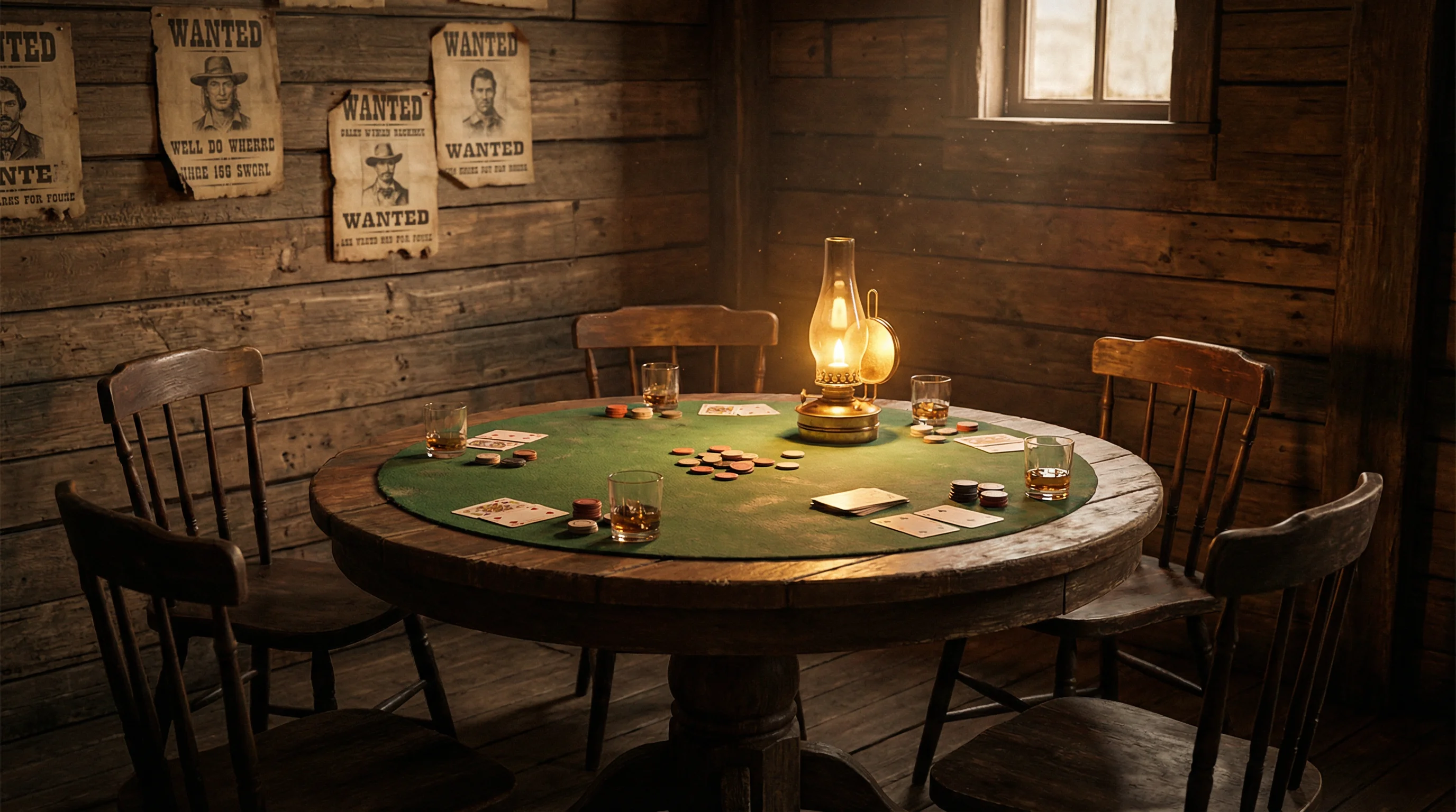 经典西部扑克牌桌 - 麻将胡了模拟器 对决